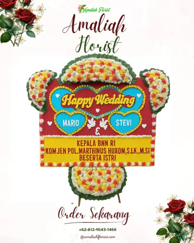 Karangan Papan Bunga Pernikahan di Cibeureum